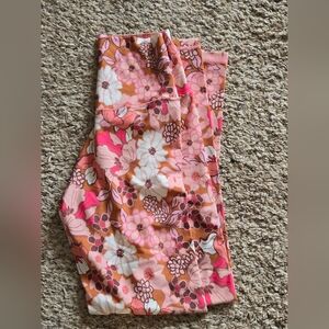 Aerie Pink and Brown Floral Leggings